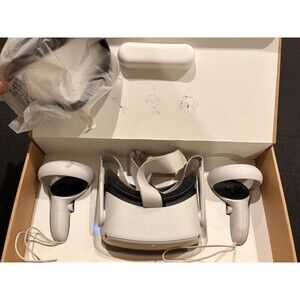 Meta Quest 2 White VR Full Kit 128GB Extra Fit Pack Boots Up Grey Screen 4 Parts
